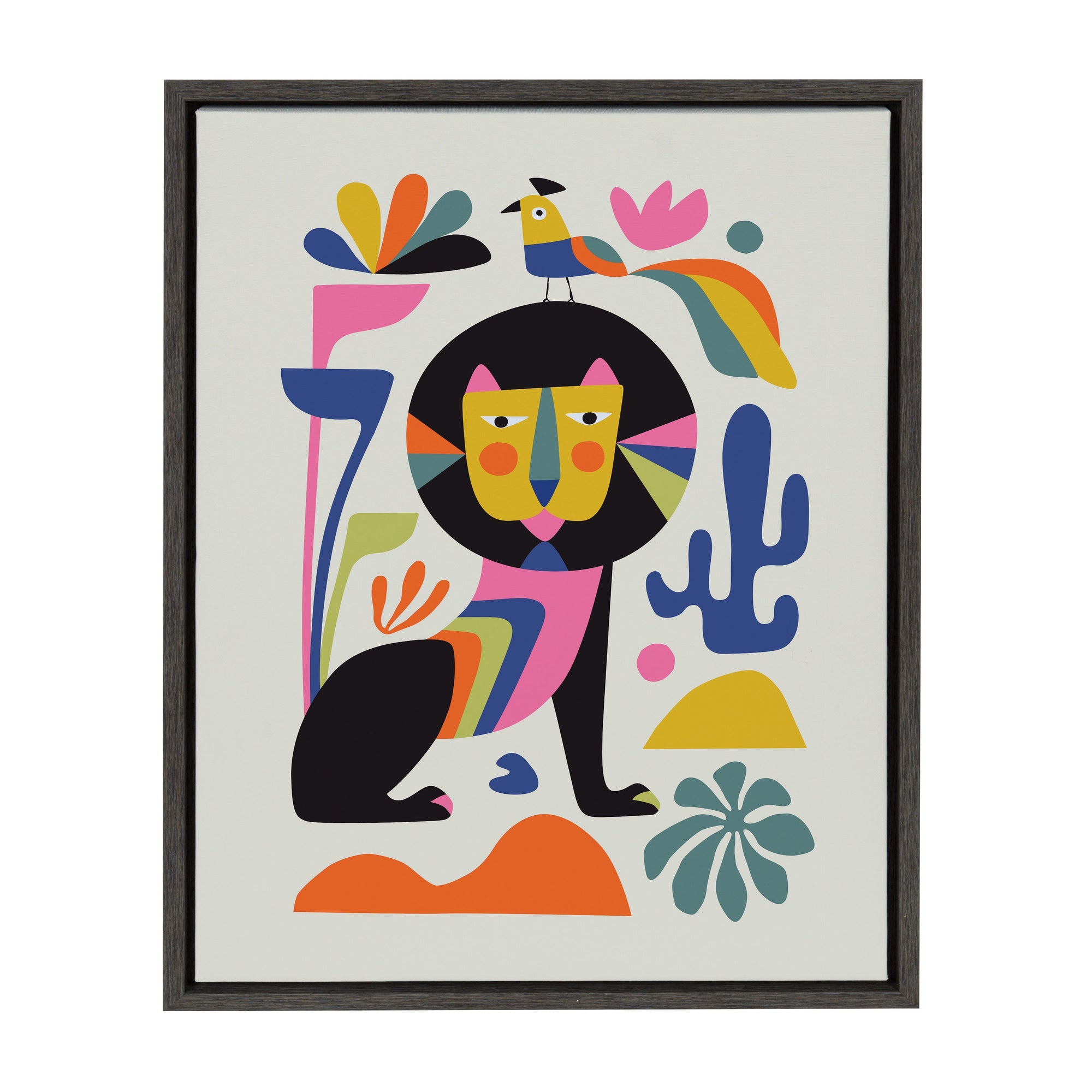 Sylvie Black Lion Framed Canvas by kateandlaurel - product image 8 for Resin Society