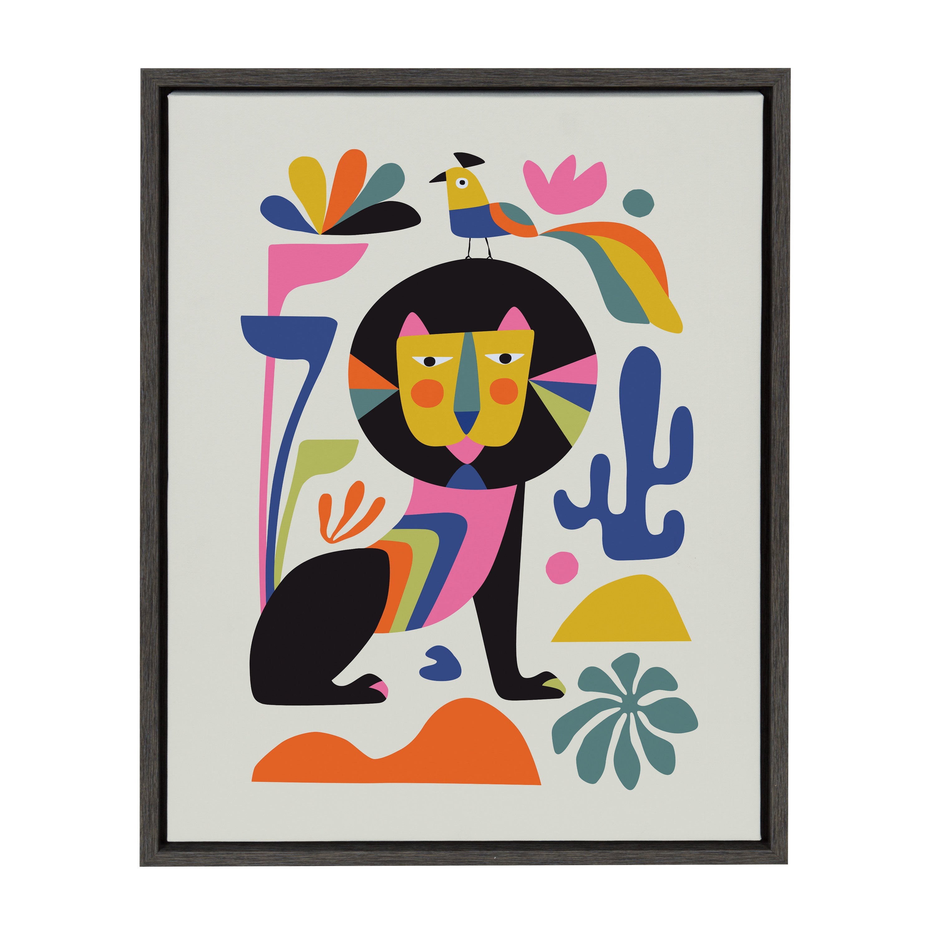 Sylvie Black Lion Framed Canvas by kateandlaurel - product image 8 for Resin Society