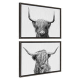 Sylvie Highland and Highland Cow 2 Framed Canvas by kateandlaurel - main product image for Resin Society
