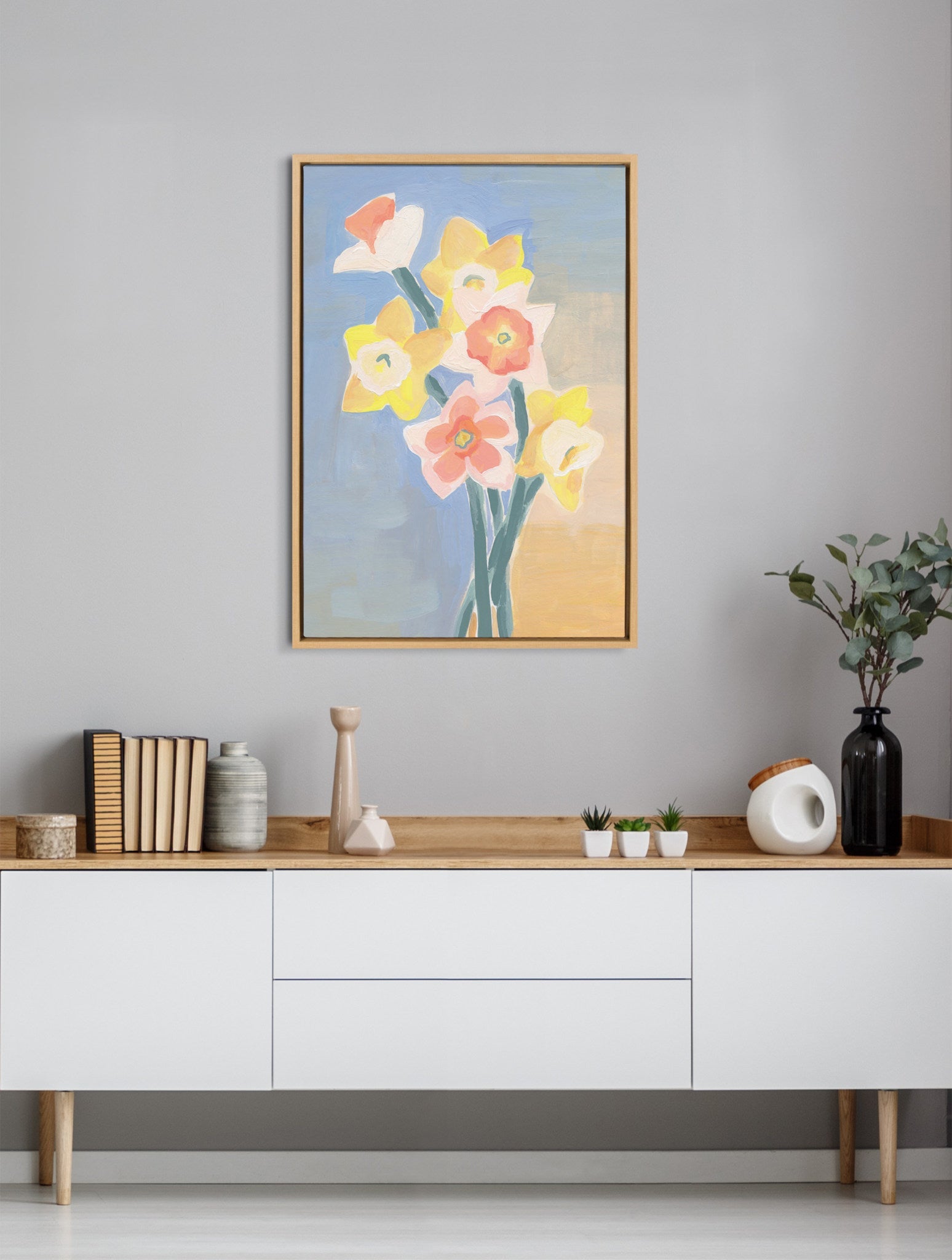Sylvie April Morning Framed Canvas by kateandlaurel - product image 8 for Resin Society