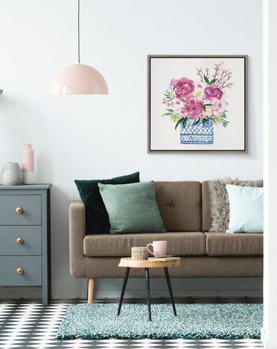 Sylvie Pink Blooms in Chinoiserie Framed Canvas by kateandlaurel - product image 7 for Resin Society