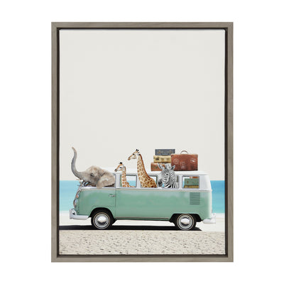 Sylvie Summer Animal Adventures Framed Canvas by July Art Prints