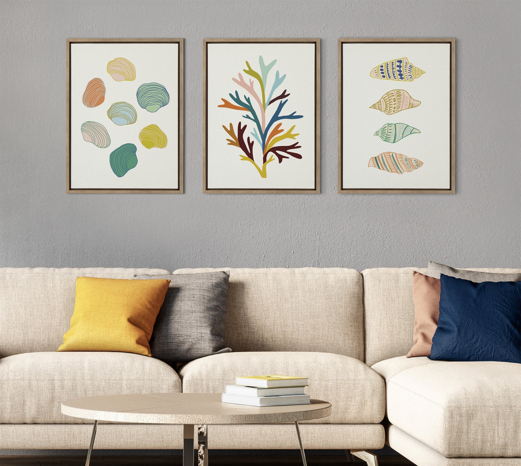 Sylvie Sea Plant Framed Canvas by kateandlaurel - product image 8 for Resin Society