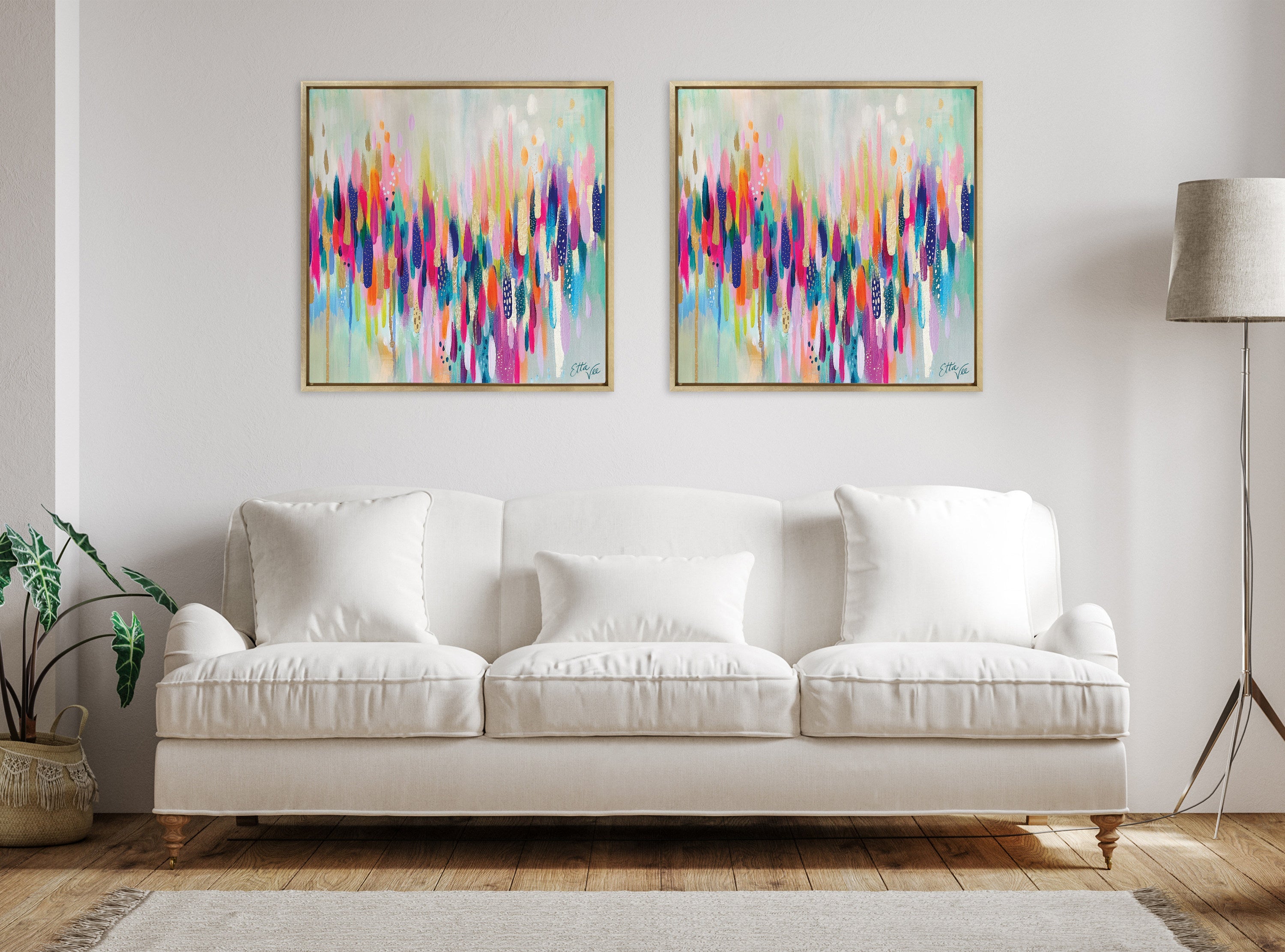 Sylvie Brushstroke 154 Framed Canvas by Jessi Raulet of Ettavee