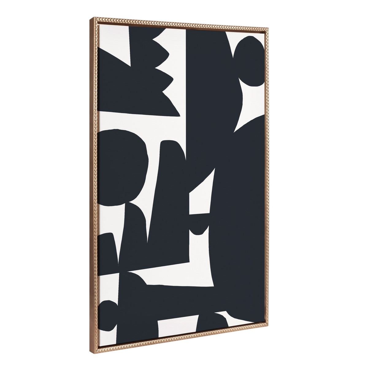 Sylvie Beaded Quiet Jungle I Framed Canvas Art showing black-and-white vintage beaded framed floating canvas