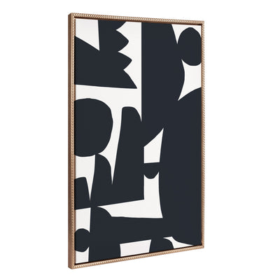 Sylvie Beaded Quiet Jungle I Framed Canvas Art showing black-and-white vintage beaded framed floating canvas