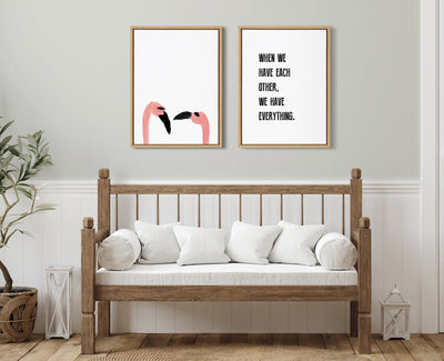 Sylvie Flamingo Faces Framed Canvas by kateandlaurel - product image 7 for Resin Society