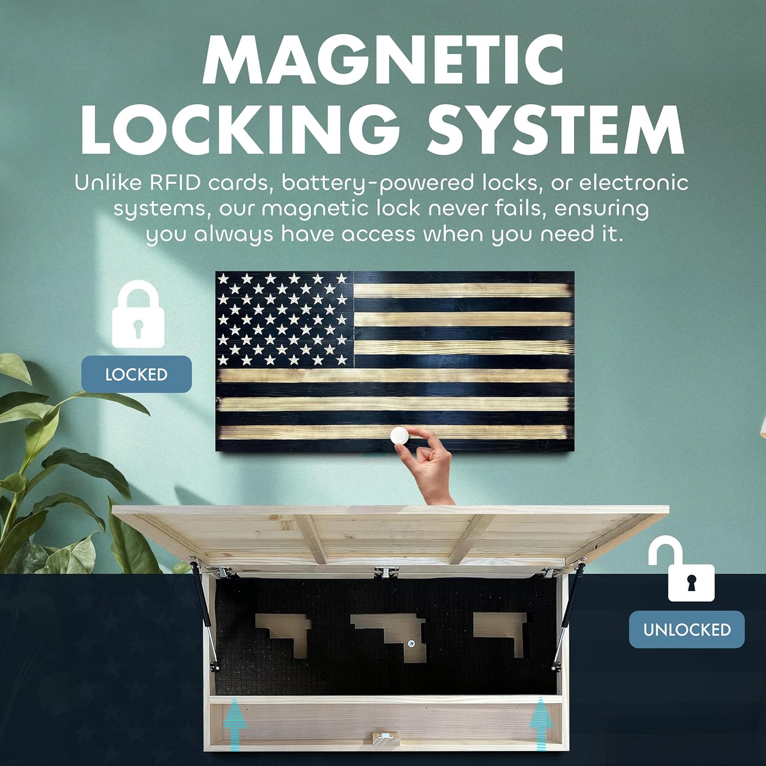 Large American Flag Gun Safe by Bellewood Designs - product image 2 for Resin Society