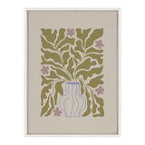 Sylvie Colorful Abstract Retro Floral Blue Vase Framed Canvas by kateandlaurel - product image 2 for Resin Society