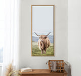 Sylvie Highland Cow Mountain Landscape Framed Canvas by The Creative by kateandlaurel - product image 5 for Resin Society