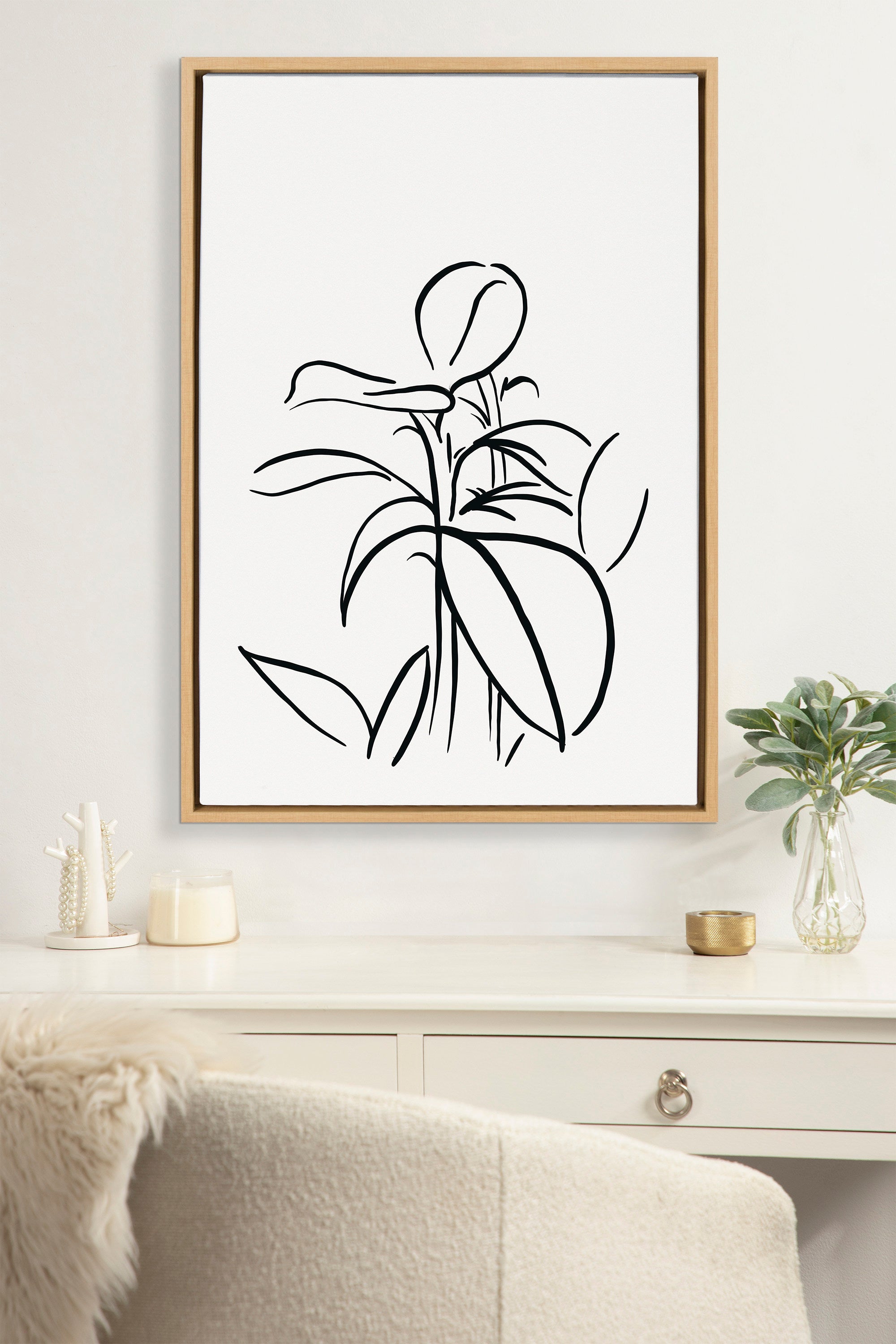 Sylvie Botanical Sketch Print No 1 Framed Canvas by kateandlaurel - product image 13 for Resin Society