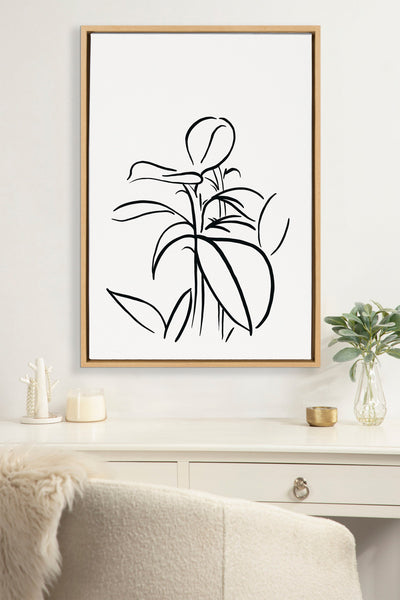 Sylvie Botanical Sketch Print No 1 Framed Canvas by kateandlaurel - product image 13 for Resin Society