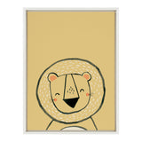 Sylvie Inky Lion Framed Canvas by kateandlaurel - main product image for Resin Society