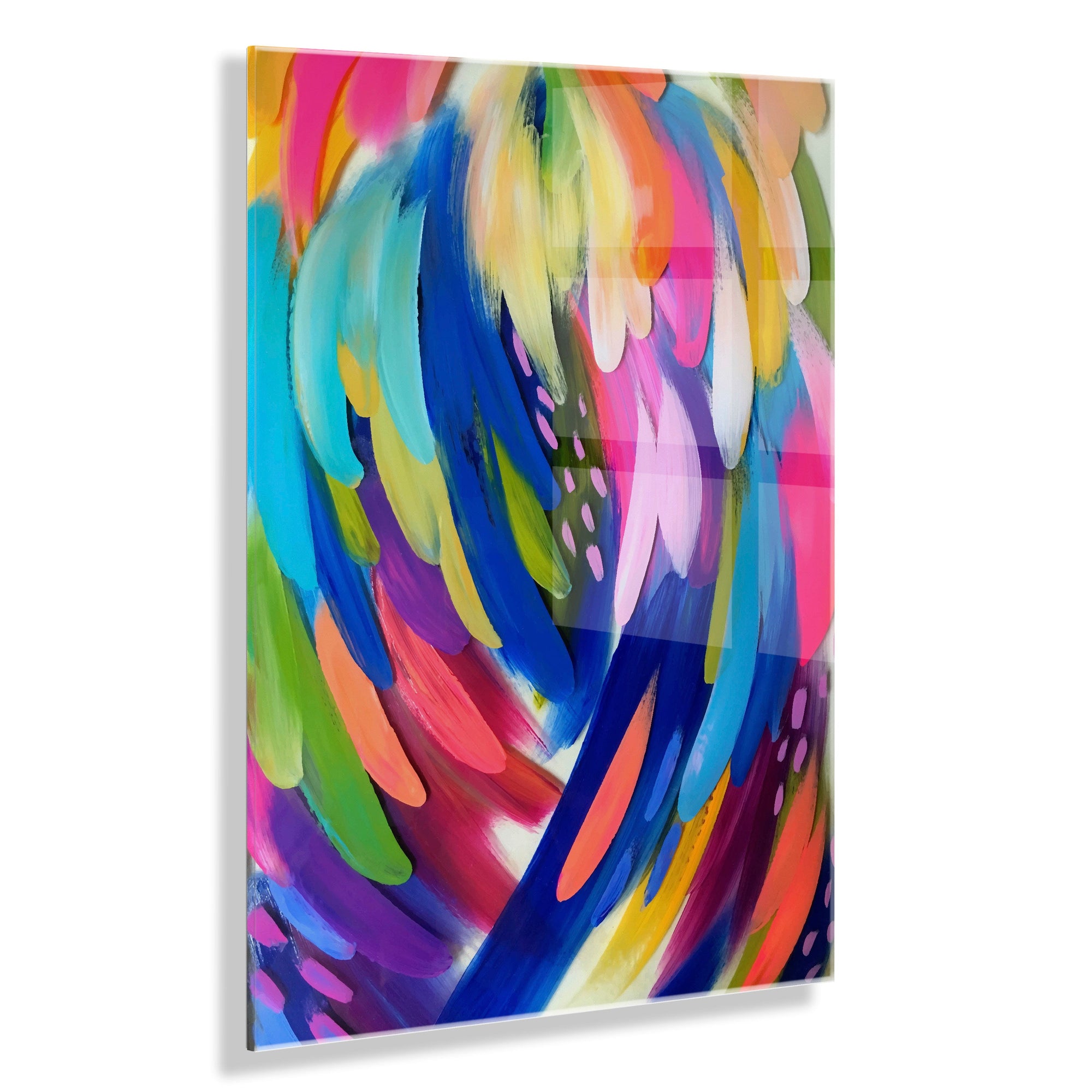 Bright Brush Strokes Floating Acrylic Art by kateandlaurel - product image 11 for Resin Society