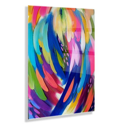 Bright Brush Strokes Floating Acrylic Art by kateandlaurel - product image 11 for Resin Society