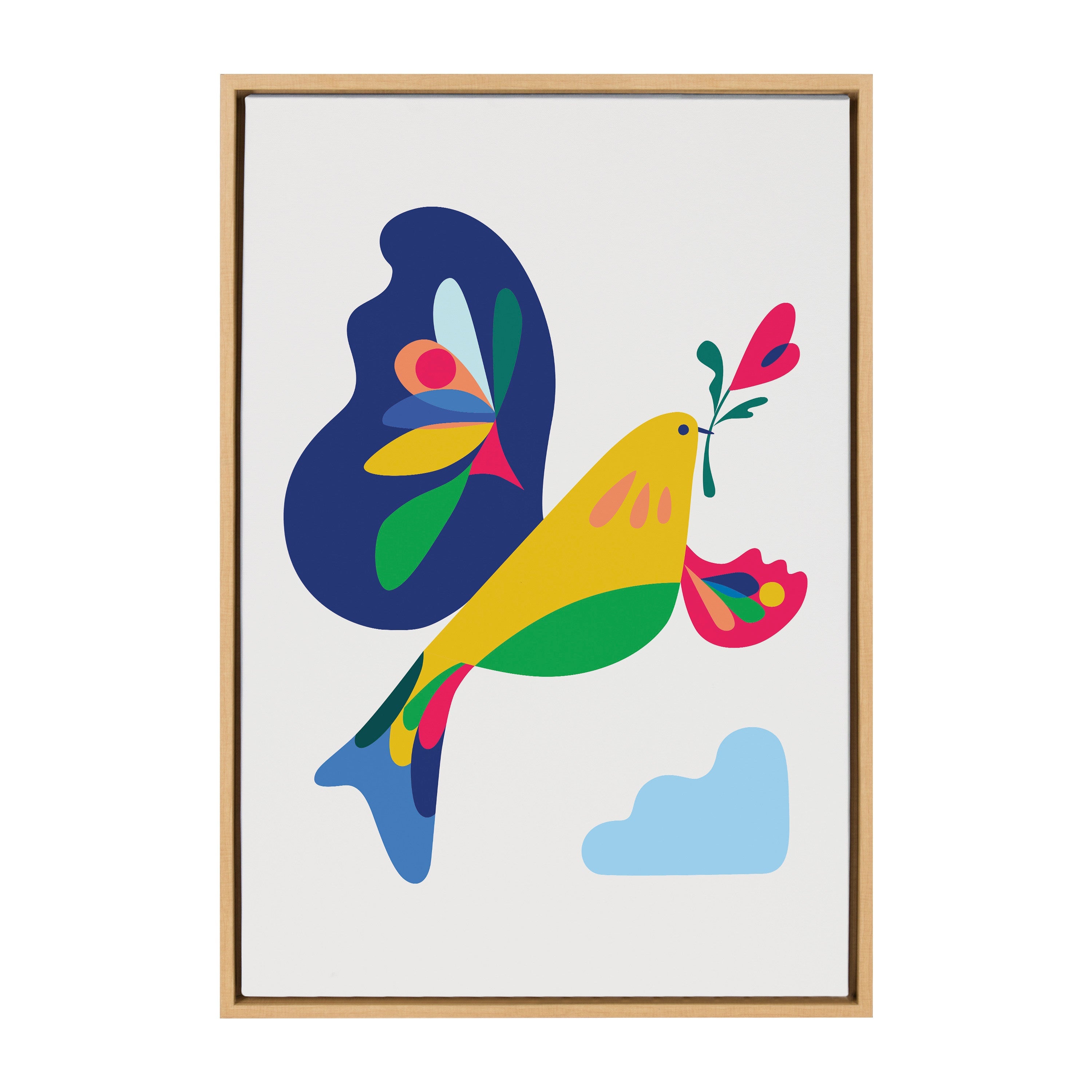 Sylvie Peace Dove Framed Canvas by Rachel Lee of My Dream Wall