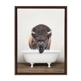 Sylvie Bison Rustic Bubble Bath Framed Canvas by kateandlaurel - product image 8 for Resin Society