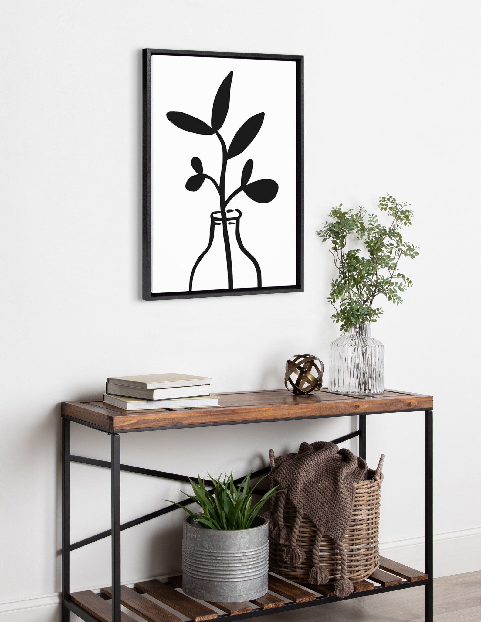 Sylvie Modern Botanical Vase 3 Framed Canvas by The Creative Bunch by kateandlaurel - product image 9 for Resin Society