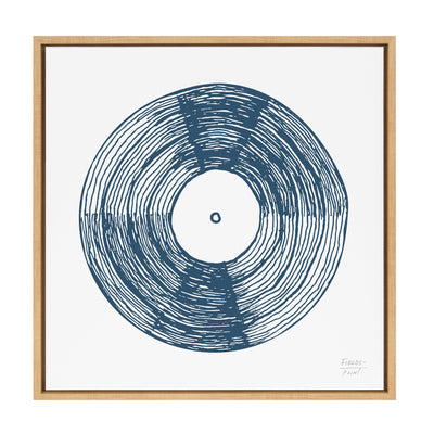 Sylvie Record Blue Framed Canvas by kateandlaurel - product image 16 for Resin Society