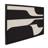 Sylvie Eye Catching Sleek Abstract 6 Black and Beige Framed Canvas by kateandlaurel - product image 13 for Resin Society