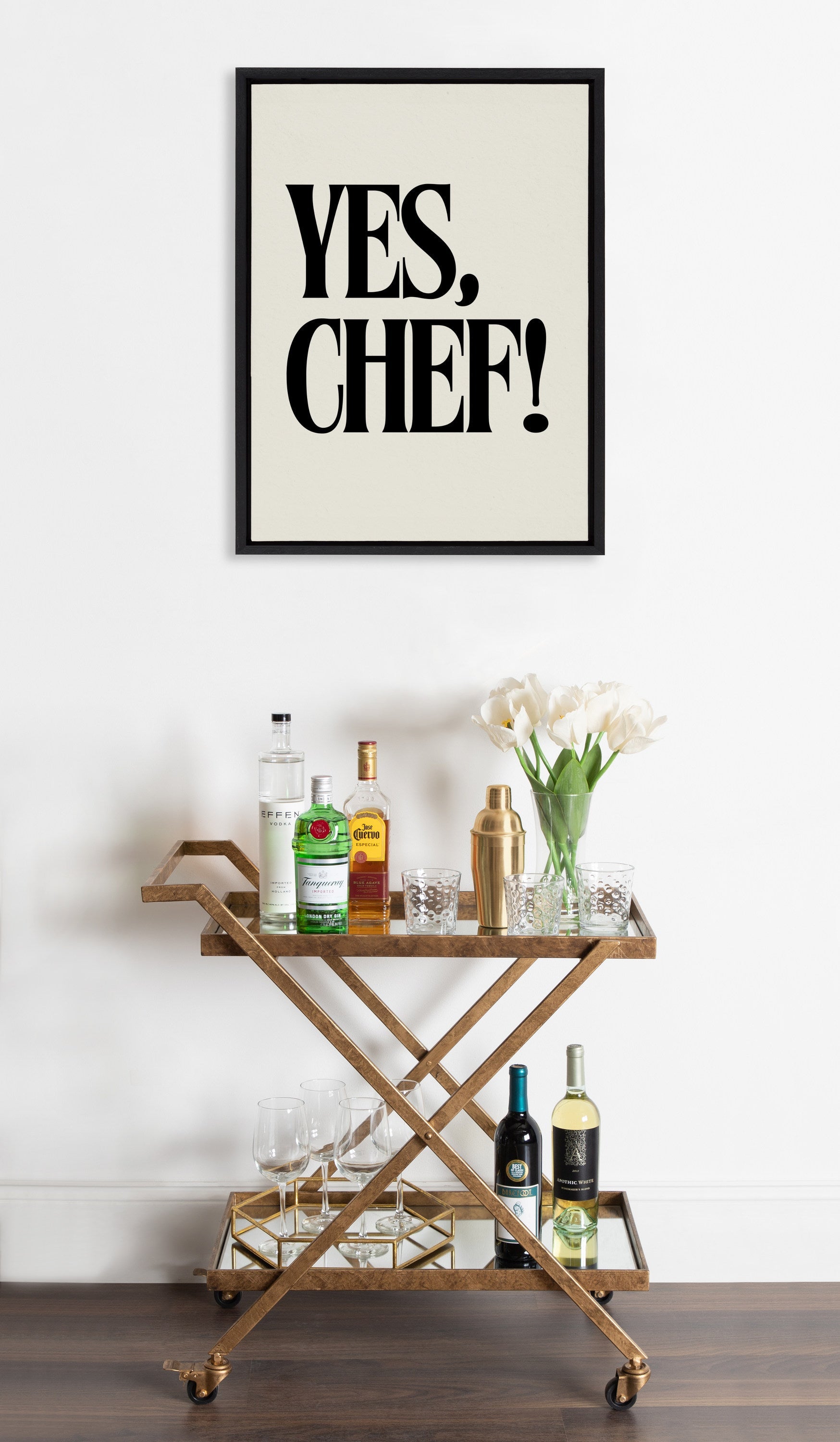 Sylvie Yes Chef Framed Canvas by Saint and Sailor Studios