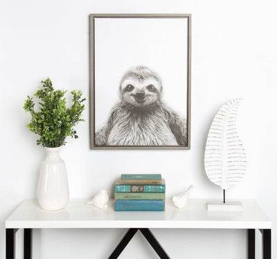 Sylvie Sloth Framed Canvas by Simon Te Tai by kateandlaurel - product image 20 for Resin Society