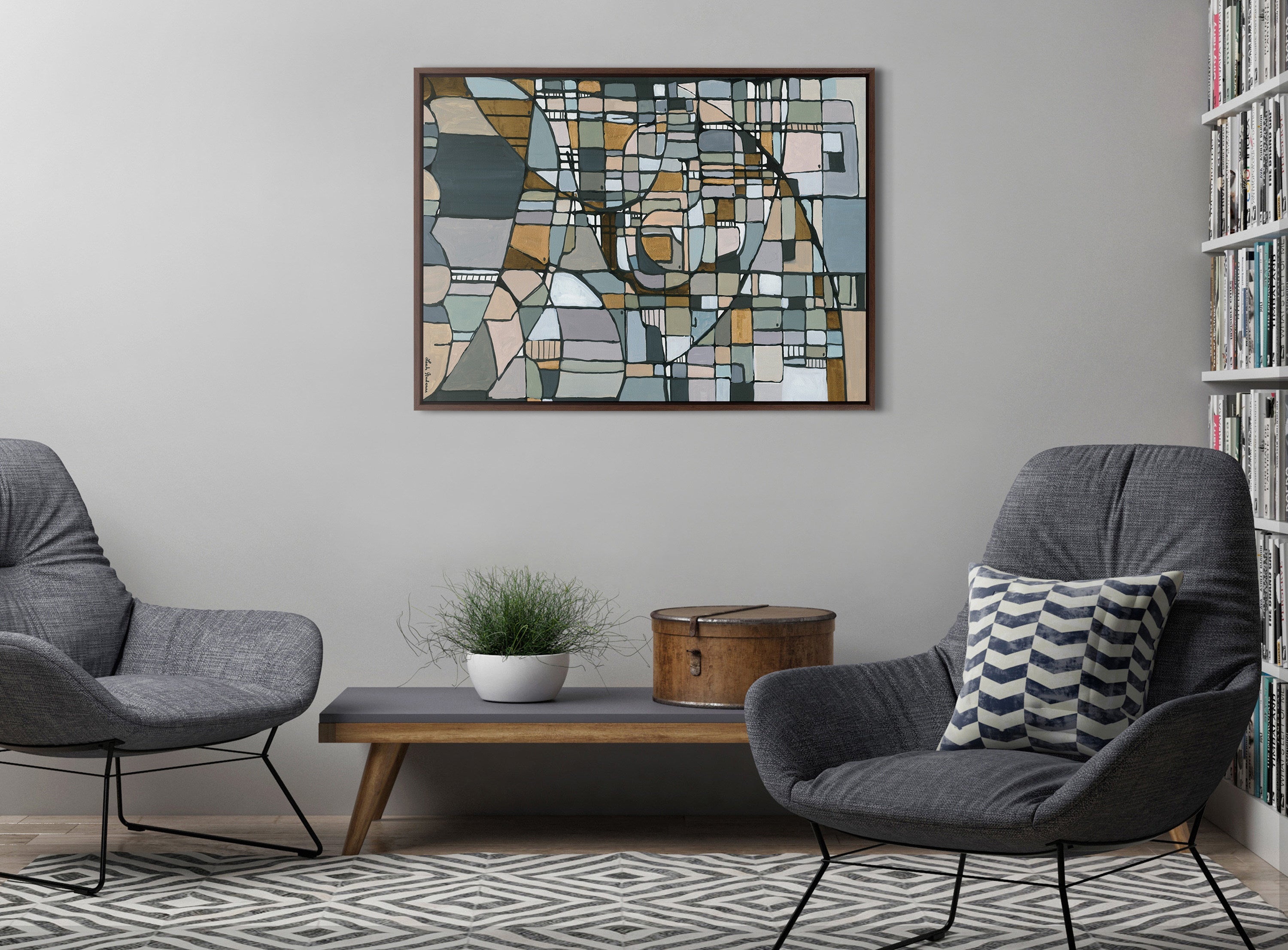 Sylvie Deco Nadeau Framed Canvas by Leah Nadeau by kateandlaurel - product image 11 for Resin Society