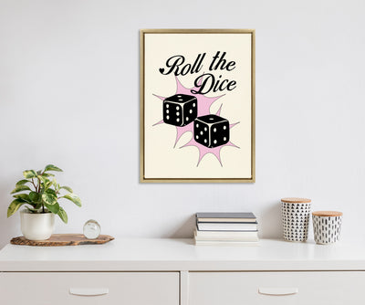 Sylvie Roll The Dice Pink Framed Canvas by Alli Standefer