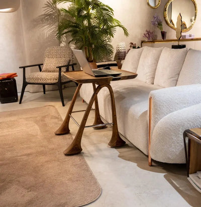 Luxury Walnut Epoxy Resin TV, Laptop and Snack Tray with small wheels and sleek legs