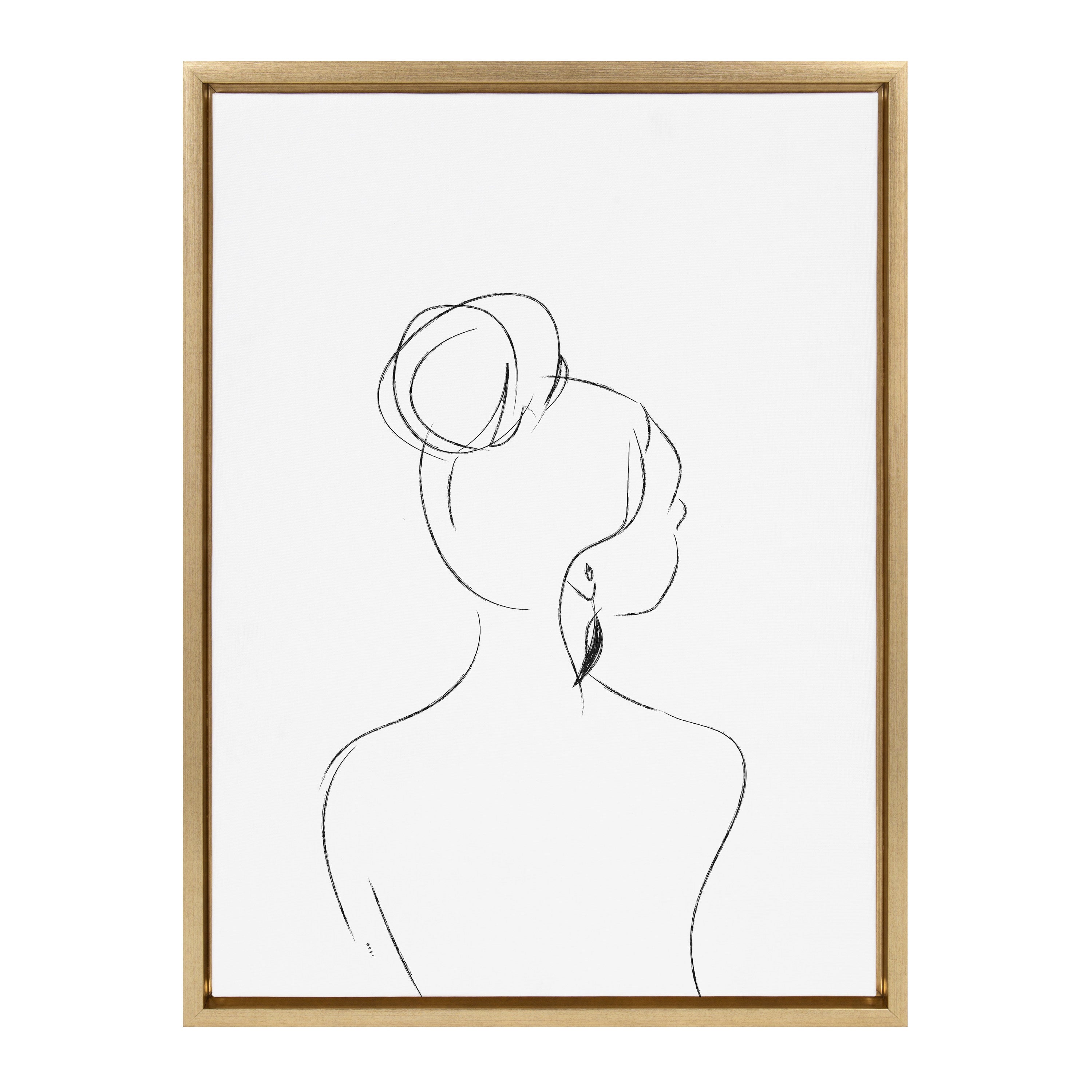 Sylvie Minimalist Woman 2 Framed Canvas by kateandlaurel - product image 2 for Resin Society