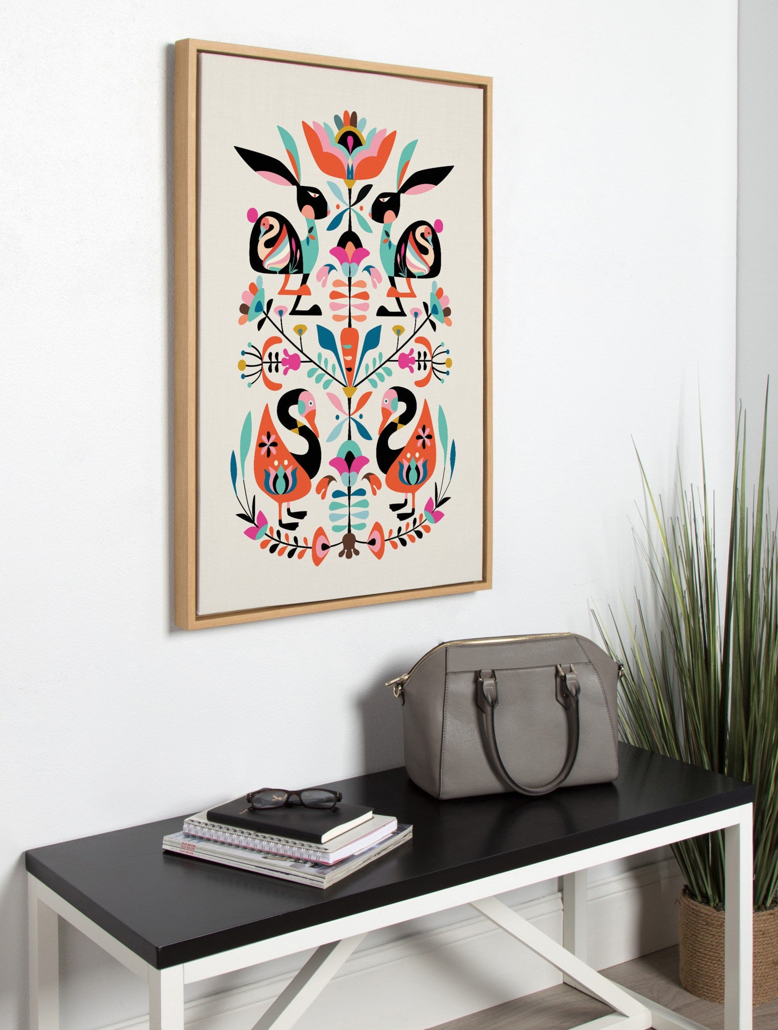 Sylvie Floral Bunny Framed Canvas by kateandlaurel - product image 8 for Resin Society