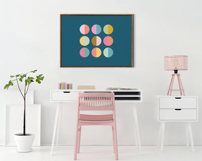 Sylvie Circles In Blue Framed Canvas by kateandlaurel - product image 7 for Resin Society