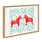Sylvie Swedish Dala Horses Framed Canvas by kateandlaurel - main product image for Resin Society