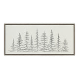 Sylvie Minimalist Evergreen Trees Sketch Framed Canvas