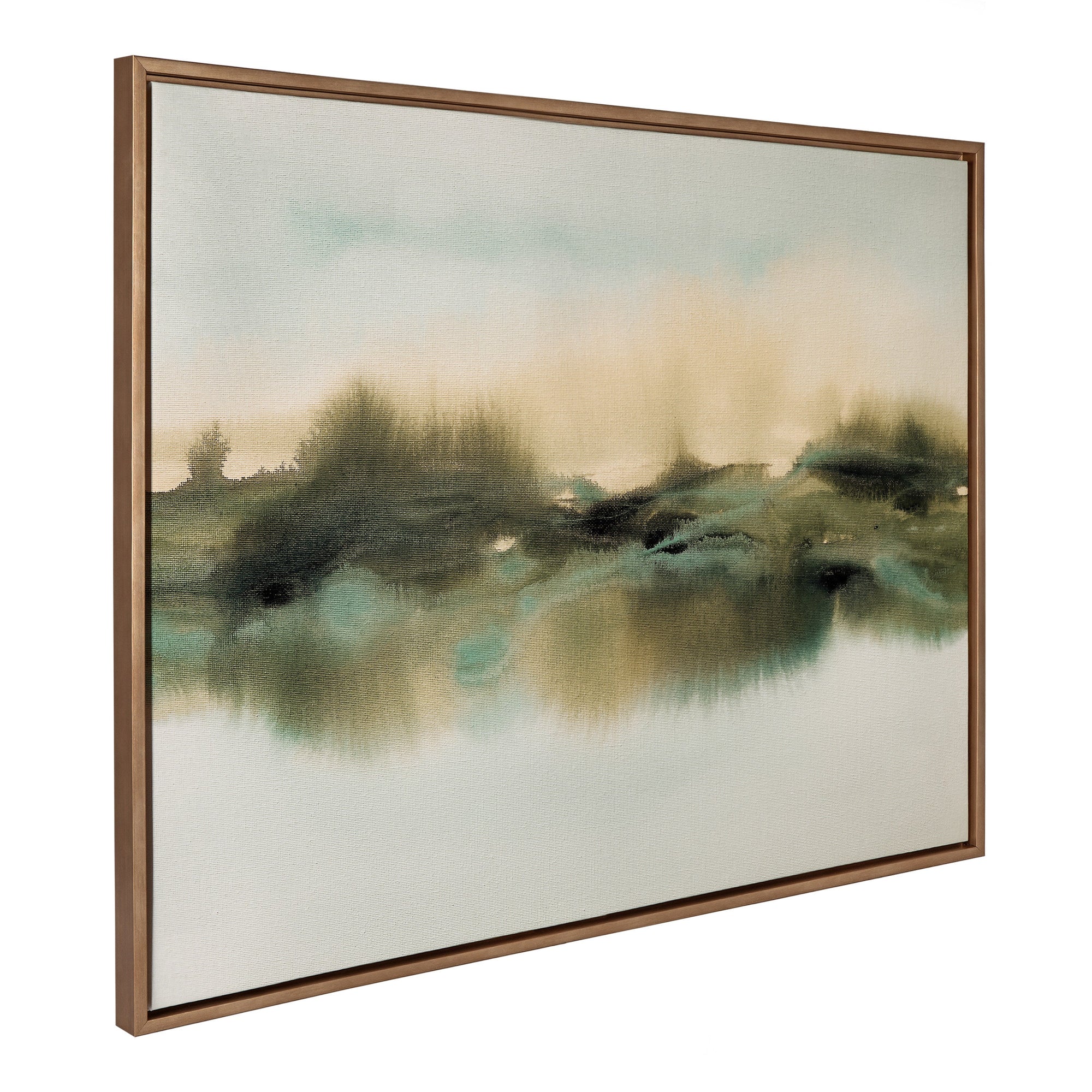 Framed canvas art titled Sylvie Tranquil Meadows showing a serene nature scene by Amy Lighthall