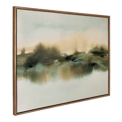 Framed canvas art titled Sylvie Tranquil Meadows showing a serene nature scene by Amy Lighthall