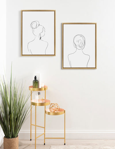 Sylvie Minimalist Woman 2 Framed Canvas by kateandlaurel - product image 5 for Resin Society