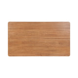 Rectangular wood table top with rounded corners and a smooth grain pattern in warm brown tones, shown from a top-down perspective on a white background.