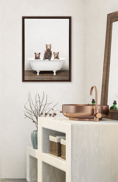 Sylvie Three Little Bears in Vintage Bathtub Framed Canvas by kateandlaurel - product image 16 for Resin Society