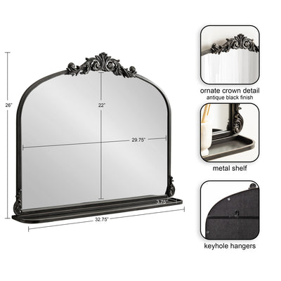 Arendahl Traditional Arch Mirror with Shelf by kateandlaurel - product image 11 for Resin Society