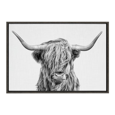 Sylvie Highland Cow 2 Framed Canvas by kateandlaurel - product image 8 for Resin Society
