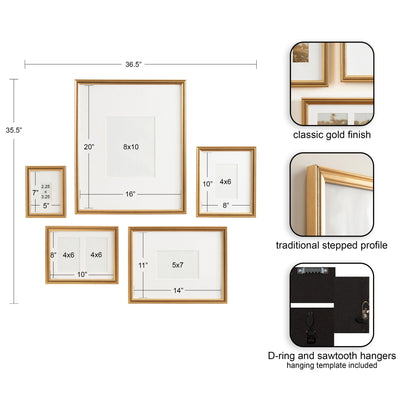 Adlynn 5 Piece Wall Picture Frame Set