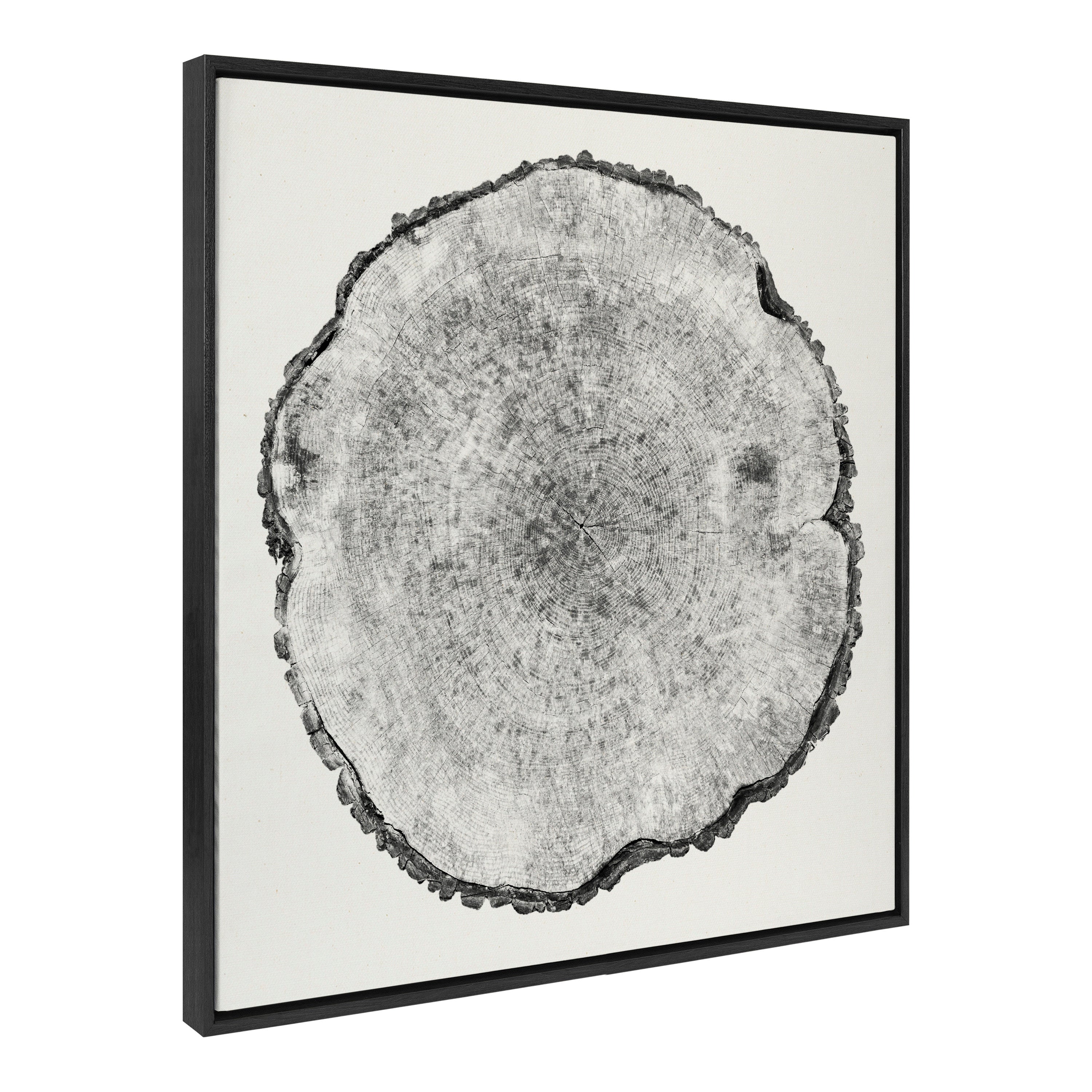 Sylvie Tree Rings Linen Framed Canvas by kateandlaurel - product image 7 for Resin Society
