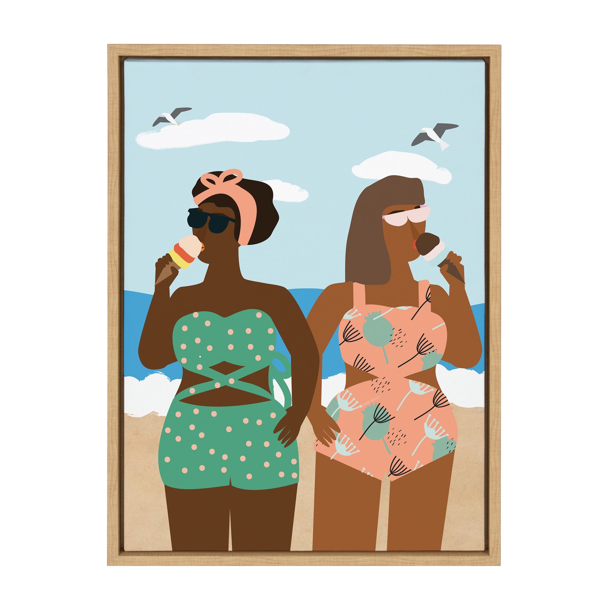 Sylvie Ice cream on the Beach Framed Canvas by kateandlaurel - product image 11 for Resin Society