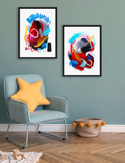 Sylvie Intensity No 1 and 2 Framed Canvas Art Set by Erika Wynn