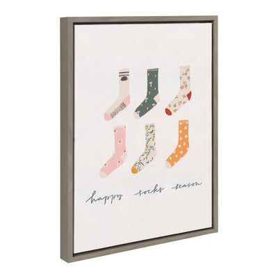 Sylvie Happy Sock Season Framed Canvas by kateandlaurel - product image 2 for Resin Society