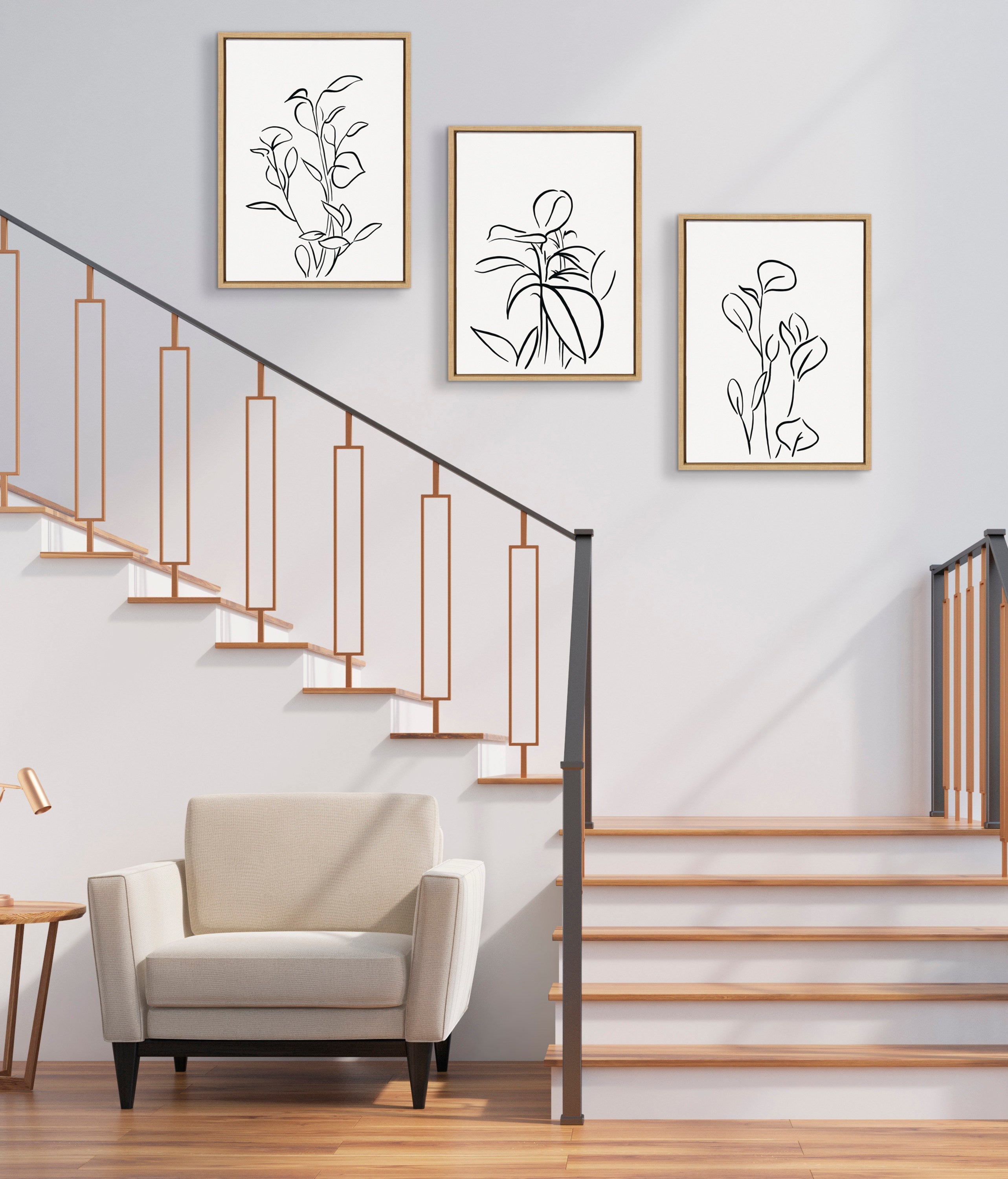 Sylvie Botanical Sketch Print No 1 Framed Canvas by The Creative Bunch