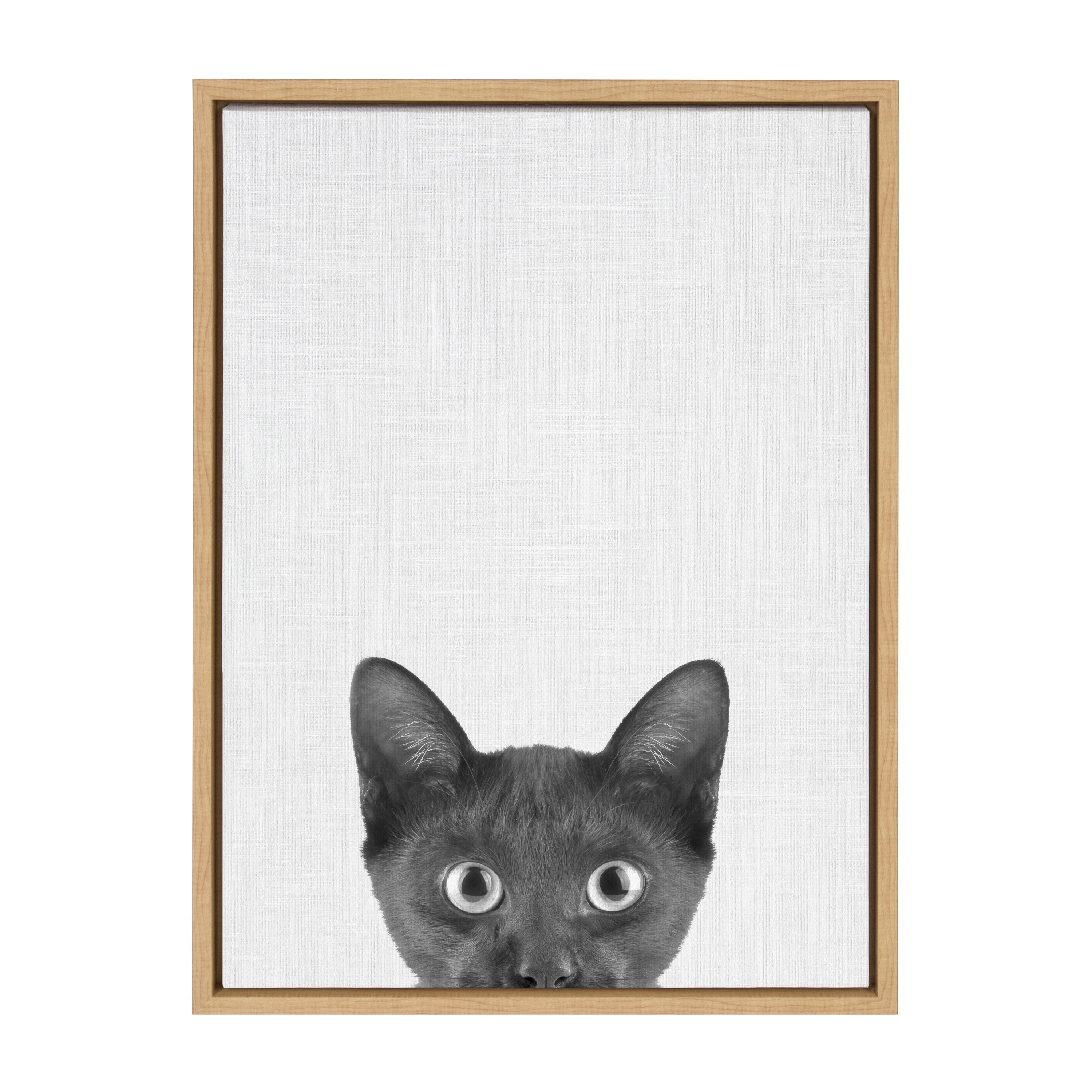 Sylvie Black Kitten Framed Canvas by Simon Te of Tai Prints