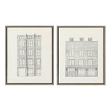 Sylvie Brick Building Façade 1 and Brick Building Façade 4 Framed by kateandlaurel - main product image for Resin Society