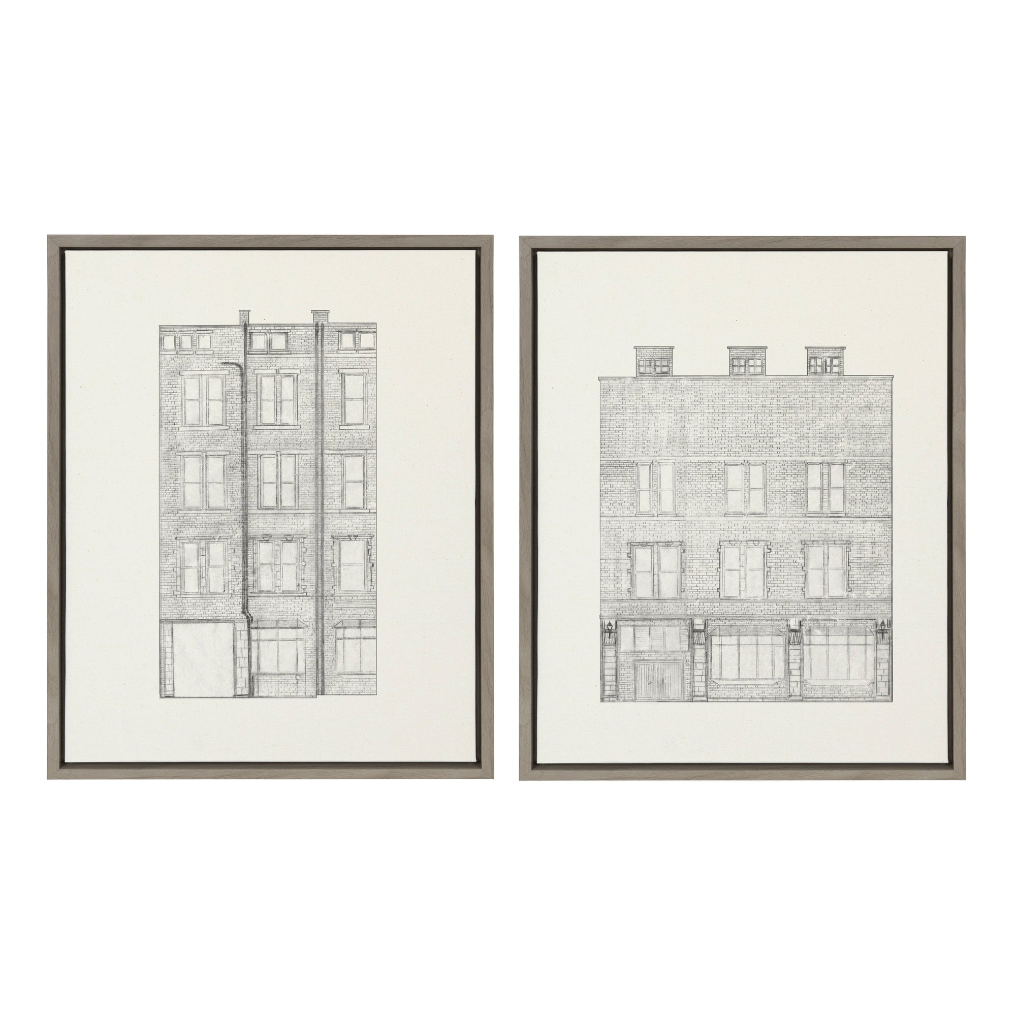Sylvie Brick Building Façade 1 and Brick Building Façade 4 Framed by kateandlaurel - product image 9 for Resin Society